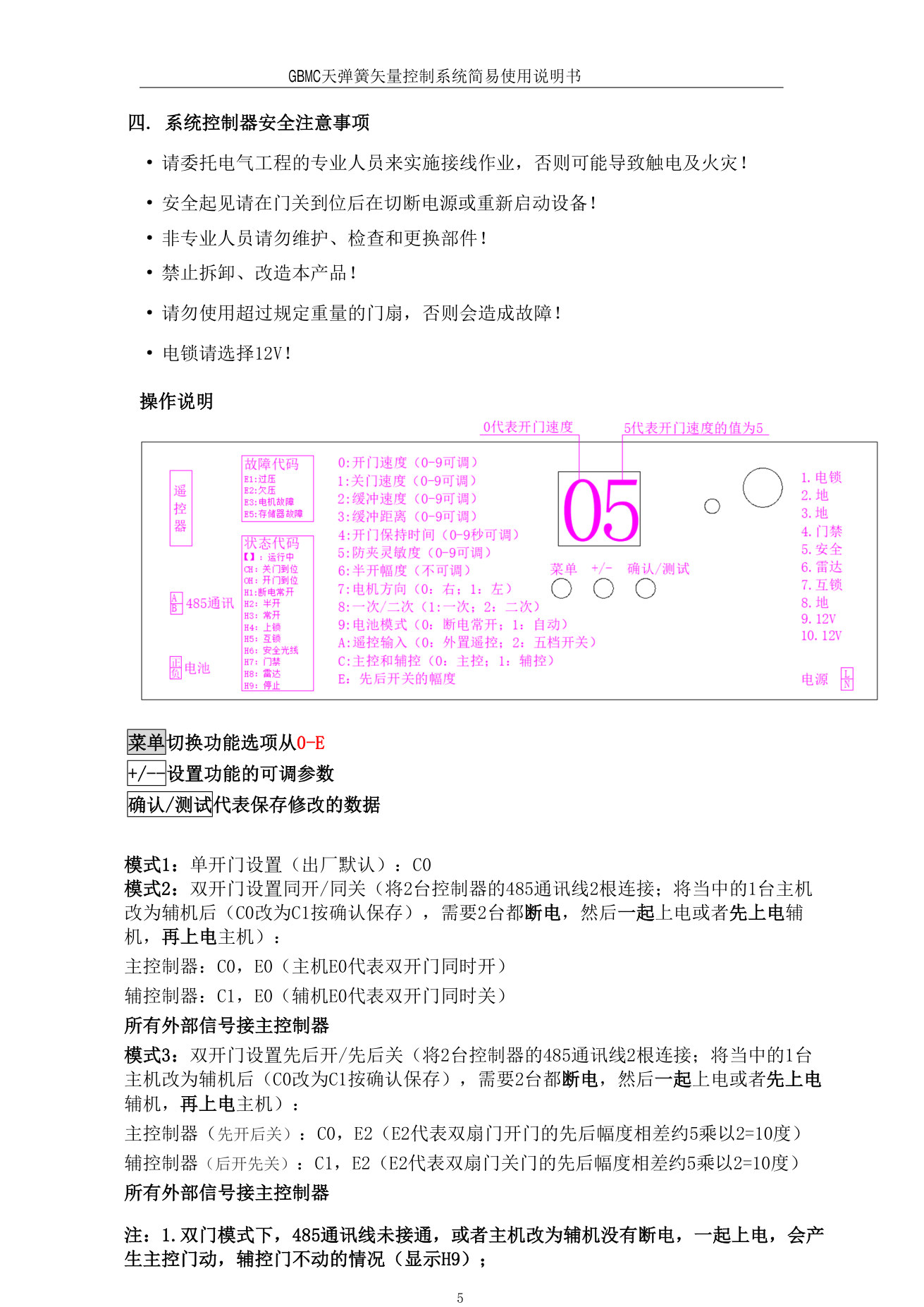 天弹簧100 150 250系列i矢量控制系统说明书（安装+调试） 第5页